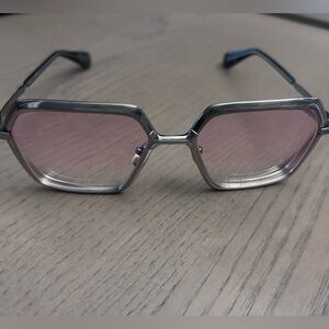 Jacques Marie Mage Ugo Geometric Metal Eyeglasses Pink Tint Lenses w/ Case
